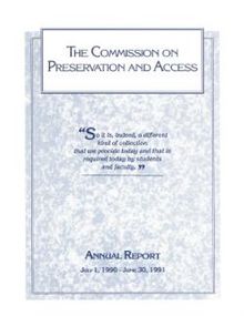 Cover image for THE COMMISSION ON PRESERVATION AND ACCESS Annual Report
