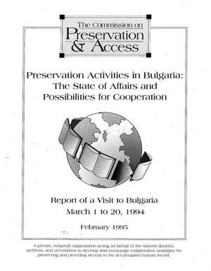 Cover image for Preservation Activities in Bulgaria: The State of Affairs and Possibilities for Cooperation