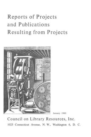 Cover image for Reports of Projects and Publications Resulting from Projects