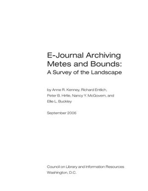 Cover image for E-Journal Archiving Metes and Bounds: A Survey of the Landscape