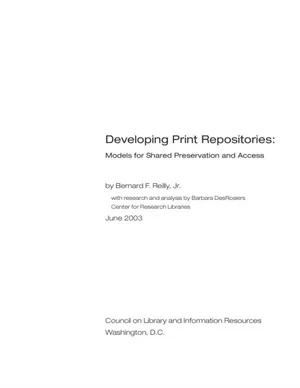 Cover image for Developing Print Repositories: Models for Shared Preservation and Access