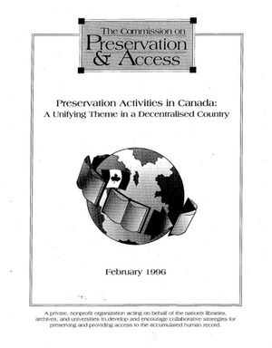 Cover image for Preservation Activities in Canada: A Unifying Theme in a Decentralised Country