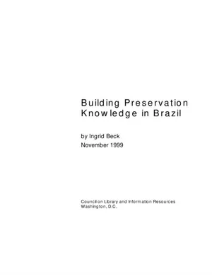 Cover image for Building Preservation Knowledge in Brazil