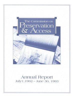 Cover image for 1992-1993 Annual Report