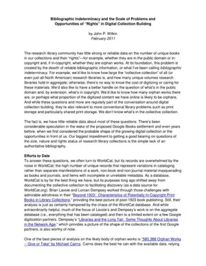 Cover image for Bibliographic Indeterminacy and the Scale of Problems and Opportunities of "Rights" in Digital Collection Building