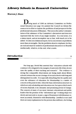 Cover image for Library Schools in Research Universities