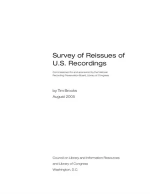 Cover image for Survey of Reissues of U.S. Recordings