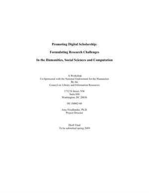 Cover image for Promoting Digital Scholarship: Formulating Research Challenges In the Humanities, Social Sciences and Computation