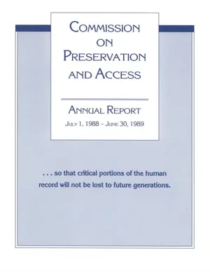 Cover image for COMMISSION ON PRESERVATION AND ACCESS: ANNUAL REPORT