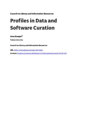 Cover image for Profiles in Data and Software Curation