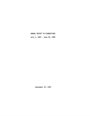 Cover image for Annual Report to Foundations