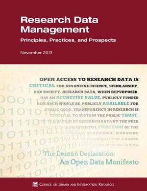 Cover image for Research Data Management Principles, Practices, and Prospects
