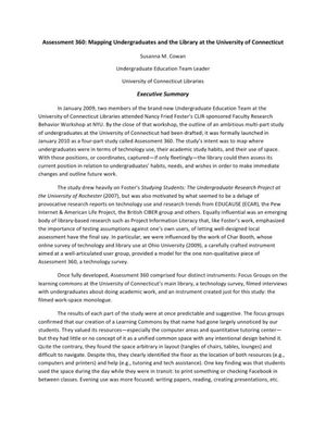 Cover image for Assessment 360: Mapping Undergraduates and the Library at the University of Connecticut