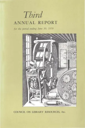 Cover image for Third ANNUAL REPORT for the period ending June 30,1959