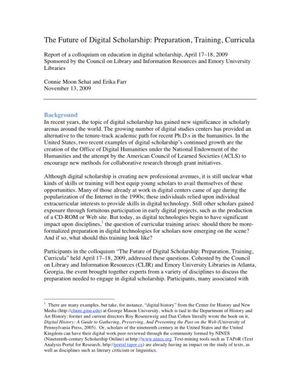 Cover image for The Future of Digital Scholarship: Preparation, Training, Curricula