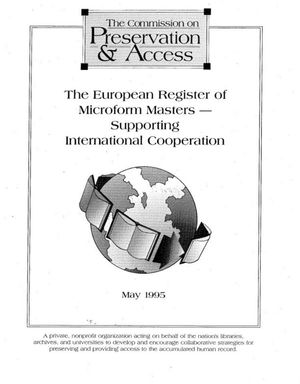 Cover image for The European Register of Microform Masters — Supporting International Cooperation