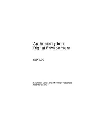 Cover image for Authenticity in a Digital Environment
