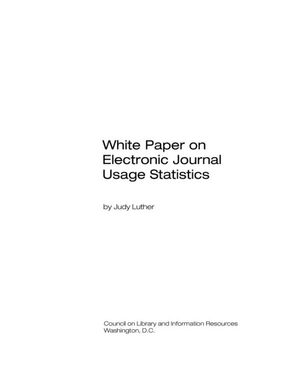 Cover image for White Paper on Electronic Journal Usage Statistics